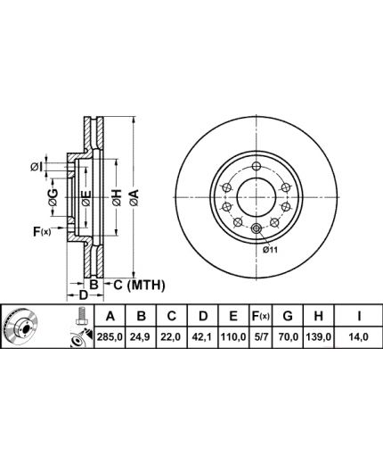 ATE Тормозной диск передний Фото 3