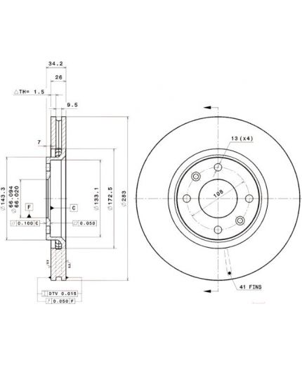 BREMBO Тормозной диск передний Фото 3
