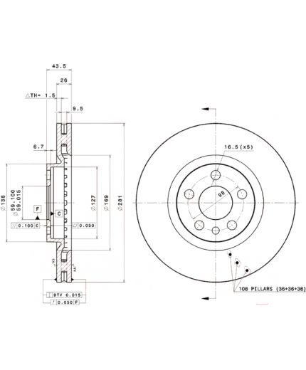 BREMBO Тормозной диск передний Фото 2