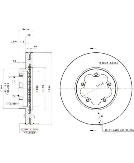 BREMBO Тормозной диск передний Фото 3