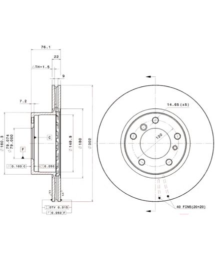 BREMBO Тормозной диск передний Фото 2