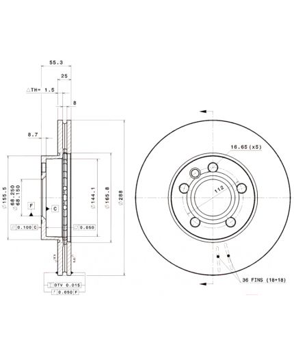 BREMBO Тормозной диск передний с покрытием Фото 3
