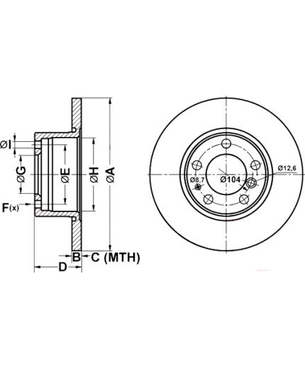 ATE Тормозной диск передний Фото 2