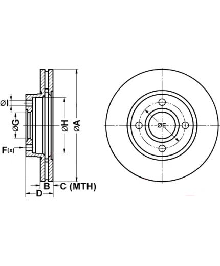 ATE Тормозной диск передний Фото 2