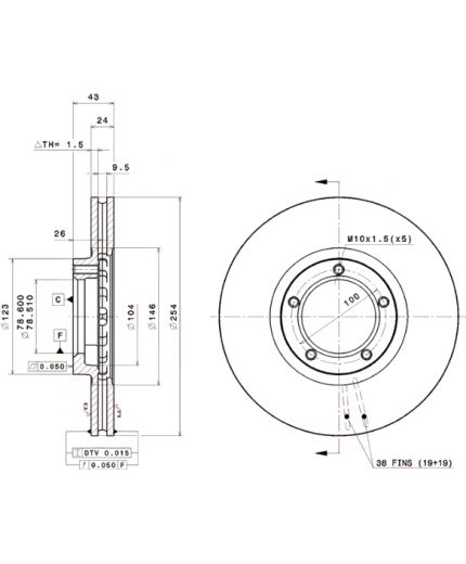BREMBO Тормозной диск передний Фото 2