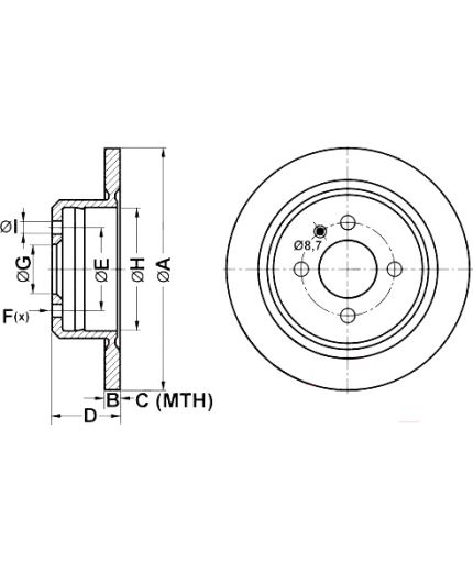 ATE Тормозной диск задний Фото 2