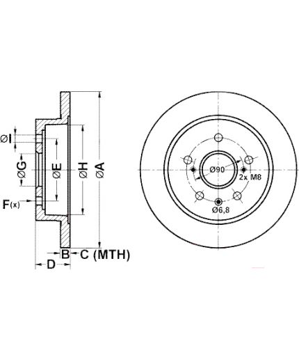 ATE Тормозной диск задний