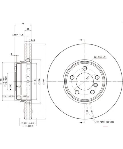 BREMBO Тормозной диск передний с покрытием Фото 2