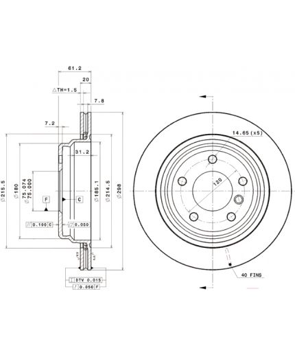 BREMBO Тормозной диск задний Фото 2