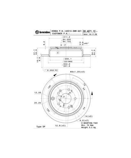 BREMBO Тормозной диск задний Фото 2