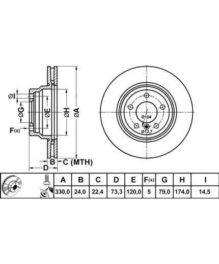 ATE Тормозной диск передний Фото 3