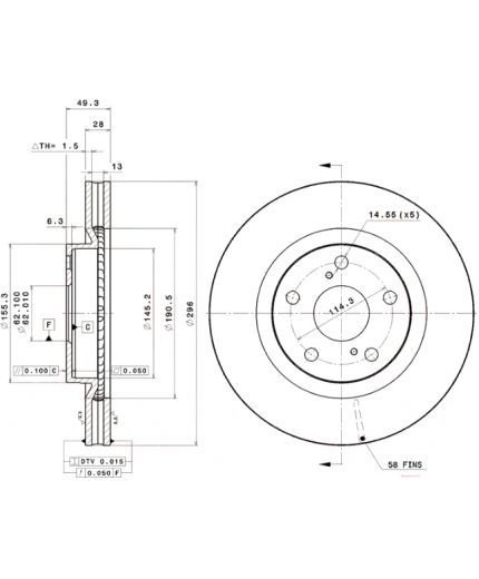 BREMBO Тормозной диск передний с покрытием Фото 3