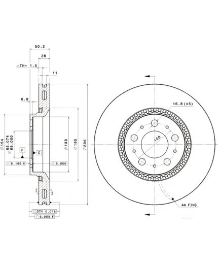 BREMBO Тормозной диск передний Фото 3