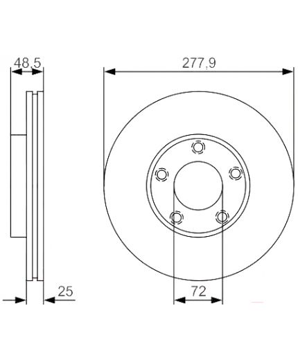 BOSCH Тормозной диск передний Фото 5