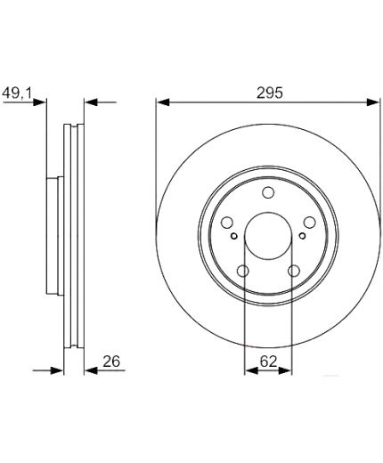 BOSCH Тормозной диск передний