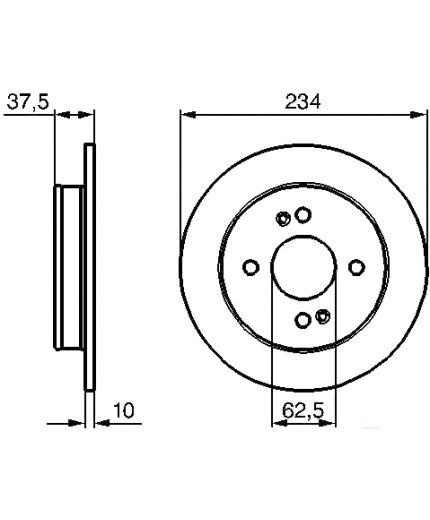 BOSCH Тормозной диск задний