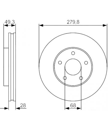 BOSCH Тормозной диск передний