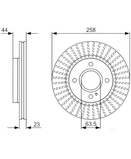 BOSCH Тормозной диск передний