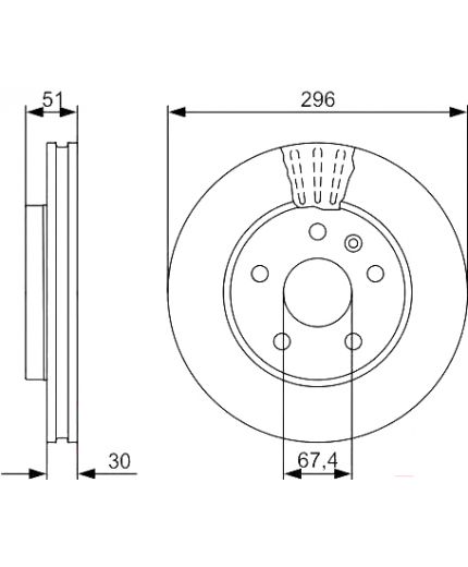 BOSCH Тормозной диск передний