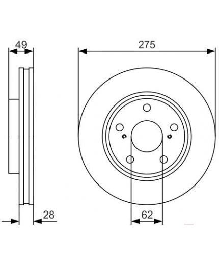 BOSCH Тормозной диск передний Фото 2