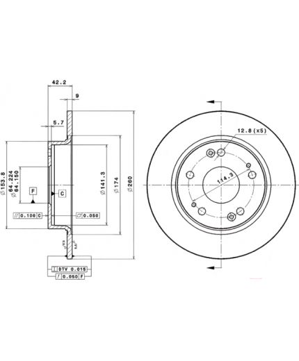 BREMBO Тормозной диск задний Фото 3