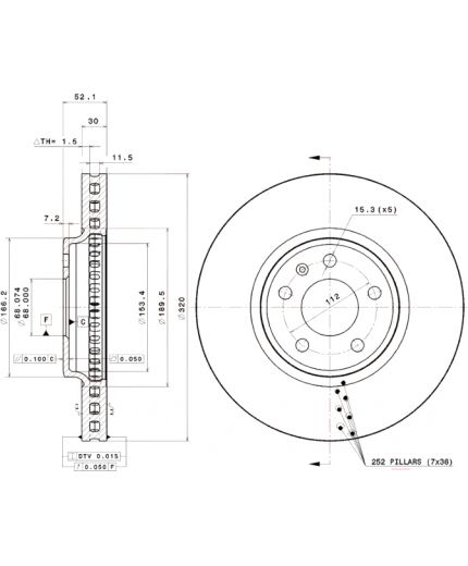 BREMBO Тормозной диск передний Фото 3
