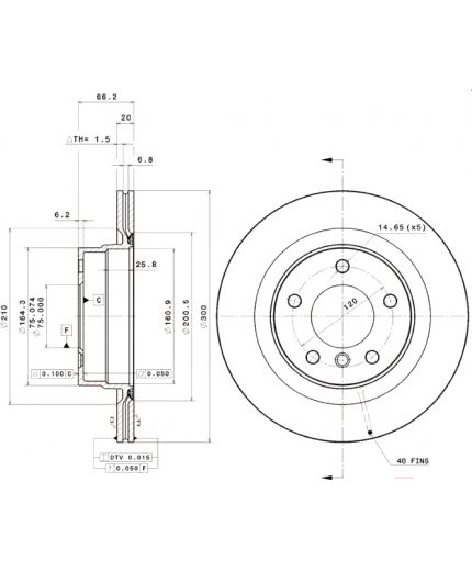 BREMBO Тормозной диск задний с покрытием Фото 3