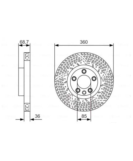 BOSCH Тормозной диск передний