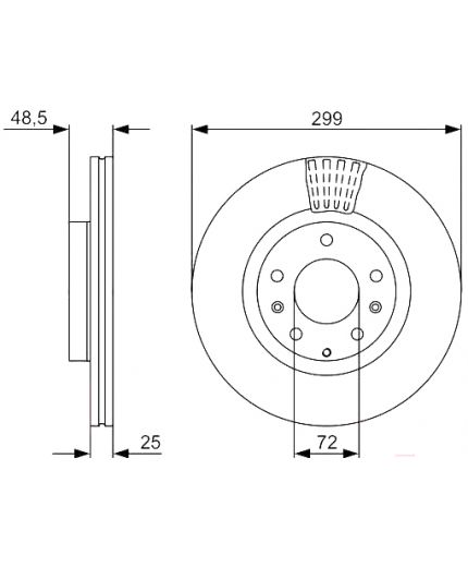 BOSCH Тормозной диск передний