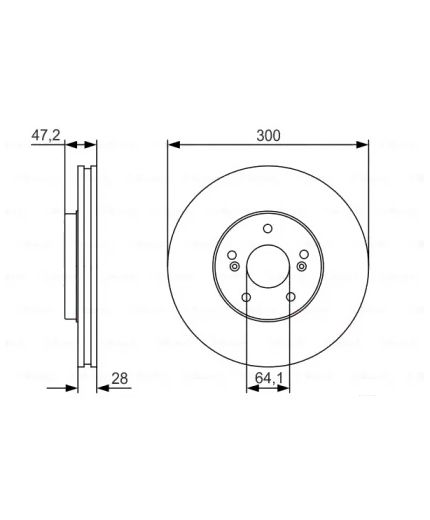 BOSCH Тормозной диск передний Фото 2