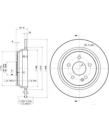 BREMBO Тормозной диск задний Фото 3