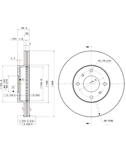 BREMBO Тормозной диск передний Фото 3
