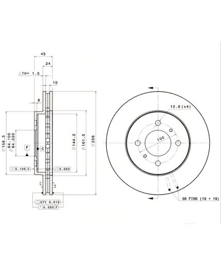 BREMBO Тормозной диск передний Фото 2