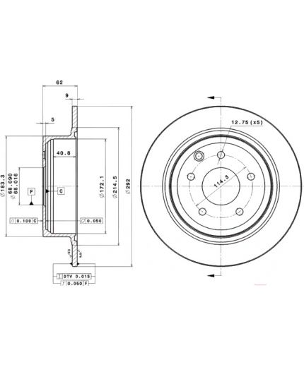 BREMBO Тормозной диск задний Фото 3