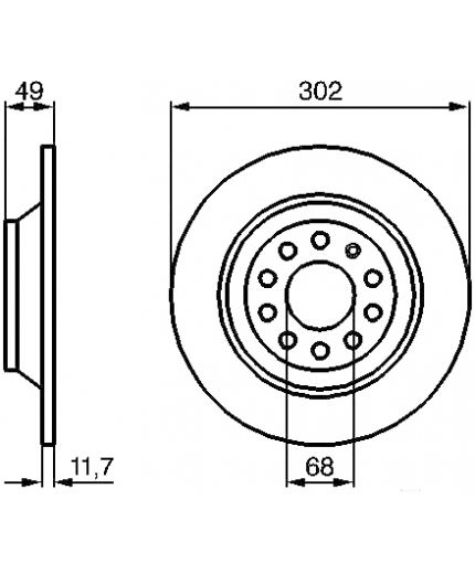 BOSCH Тормозной диск задний
