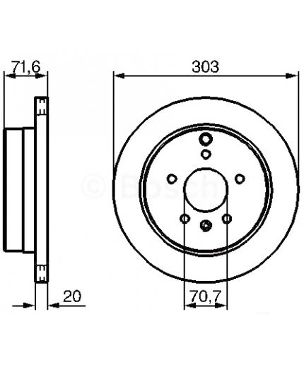 BOSCH Тормозной диск задний
