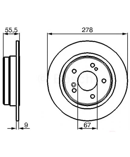 BOSCH Тормозной диск задний