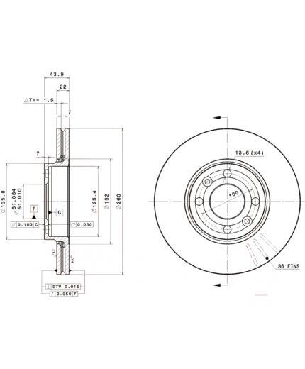 BREMBO Тормозной диск передний с покрытием Фото 3