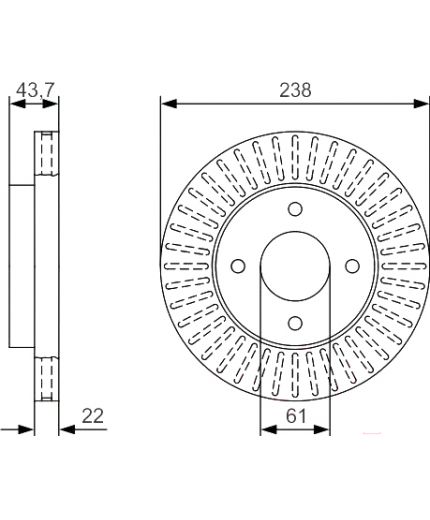 BOSCH Тормозной диск передний