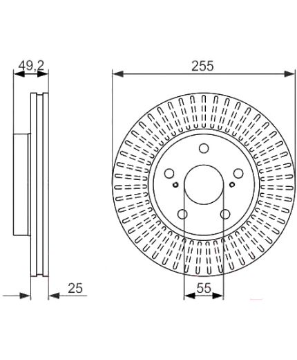 BOSCH Тормозной диск передний
