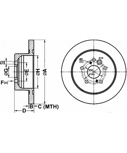 ATE Тормозной диск задний Фото 2