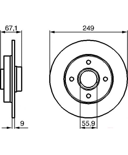 BOSCH Тормозной диск задний