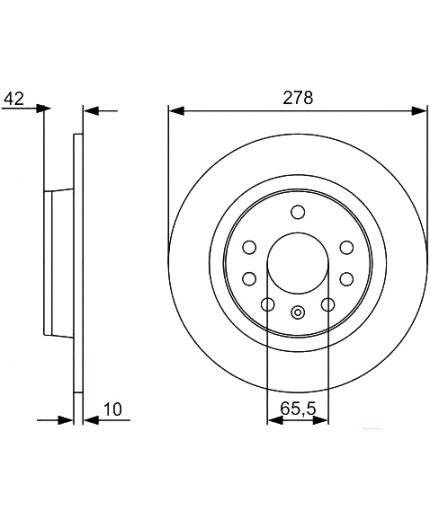 BOSCH Тормозной диск задний