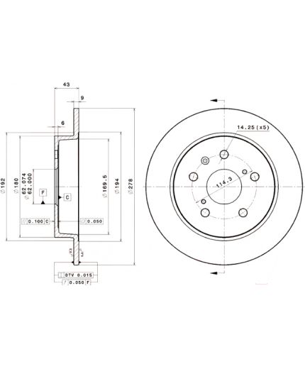BREMBO Тормозной диск задний Фото 2