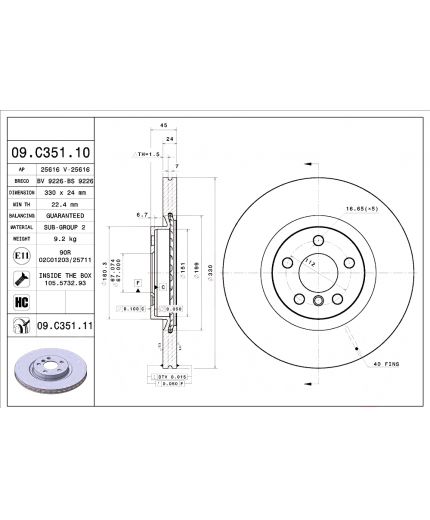 BREMBO Тормозной диск передний Фото 3