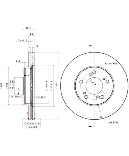 BREMBO Тормозной диск передний Фото 4