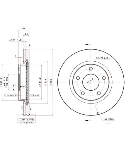 BREMBO Тормозной диск передний Фото 2