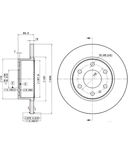 BREMBO Тормозной диск задний Фото 3