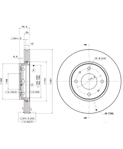 BREMBO Тормозной диск передний Фото 3