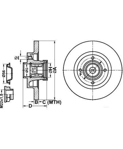 ATE Тормозной диск задний с подшипником и датчиком ABS Фото 2